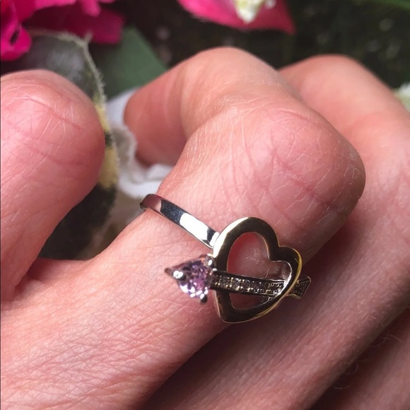 New! White/yellow gold/pink topaz ring size 6.5 - Picture 4 of 6